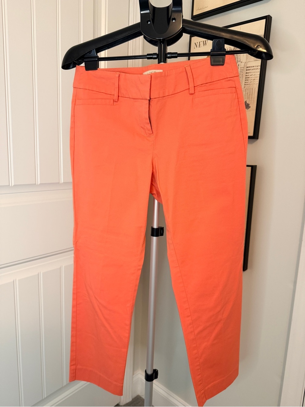 LOFT Coral Cropped Slim Pants